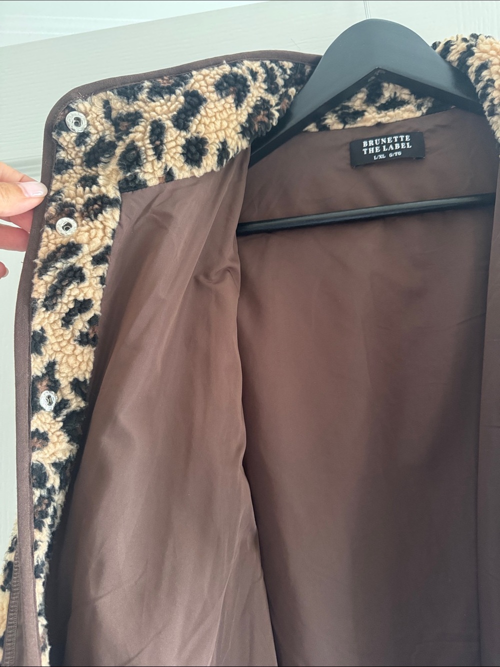Brunette the Label -Leopard Print Fall Jacket in L/XL - Picture 5 of 5